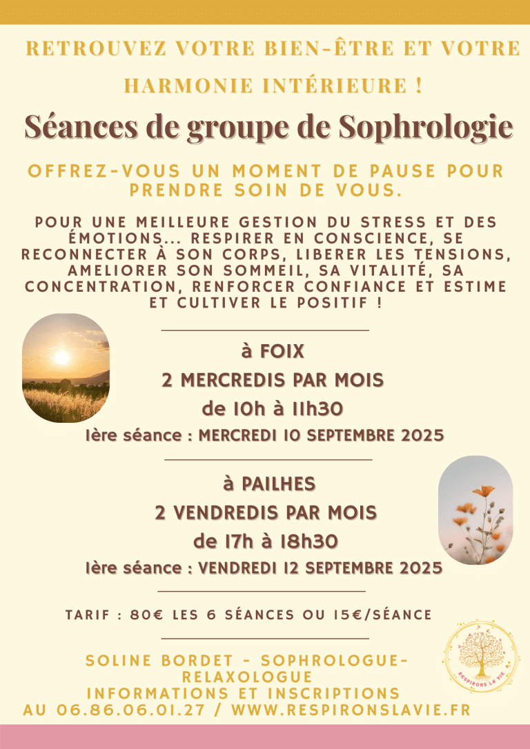 Atelier sophro de groupe Respirons la vie Foix Pailhès